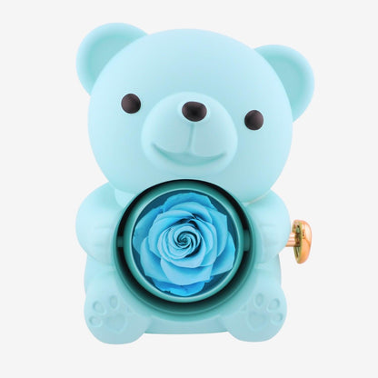 Eternal Rose Bear with Engraved Necklace