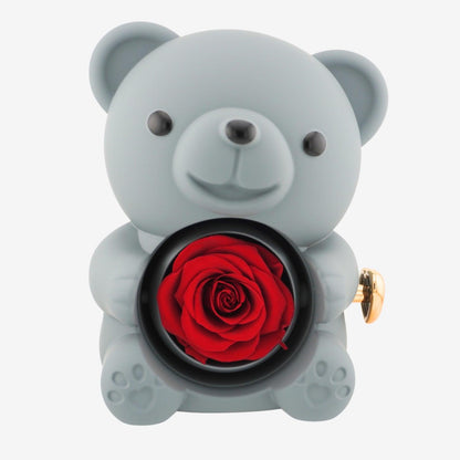 Eternal Rose Bear with Engraved Necklace