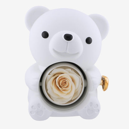 Eternal Rose Bear with Engraved Necklace