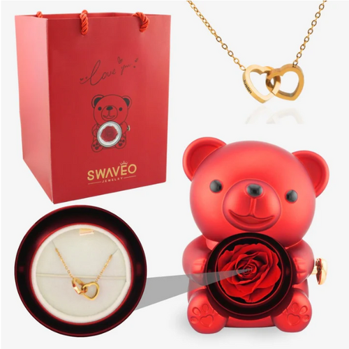 Eternal Rose Bear with Necklace