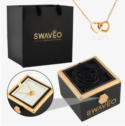 Eternal Rose Box with Engraved Necklace