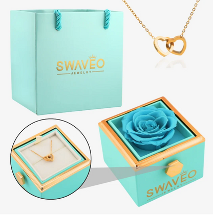 Eternal Rose Box with Engraved Necklace